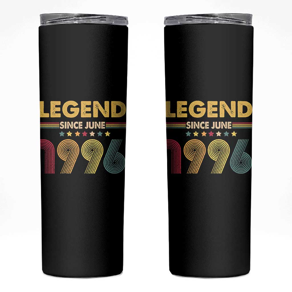 June 30th Birthday Skinny Tumbler Legends Since June 1996 Retro Bday