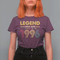 June 30th Birthday T Shirt For Women Legends Since June 1996 Retro Bday