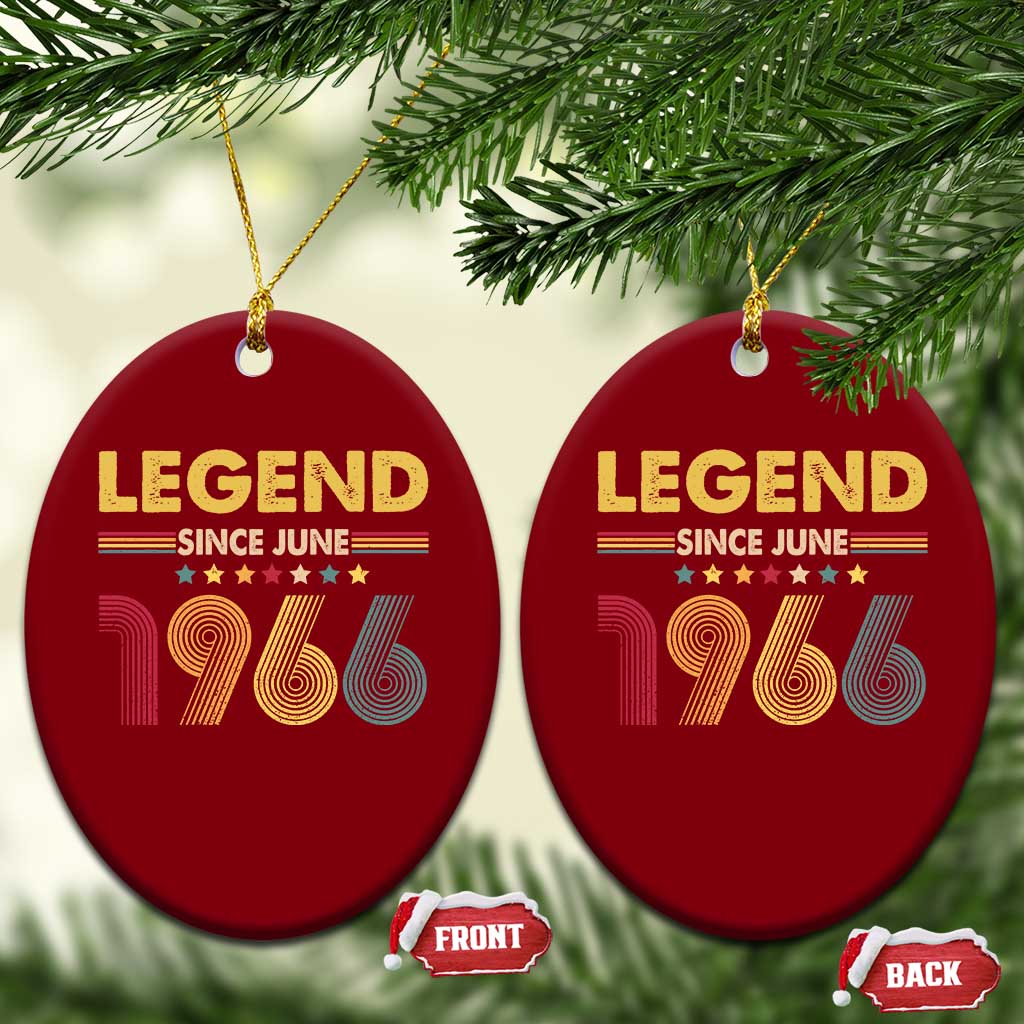 June 60th Birthday Ceramic Ornament Legends Since June 1966 Retro Bday