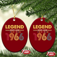 June 60th Birthday Ceramic Ornament Legends Since June 1966 Retro Bday