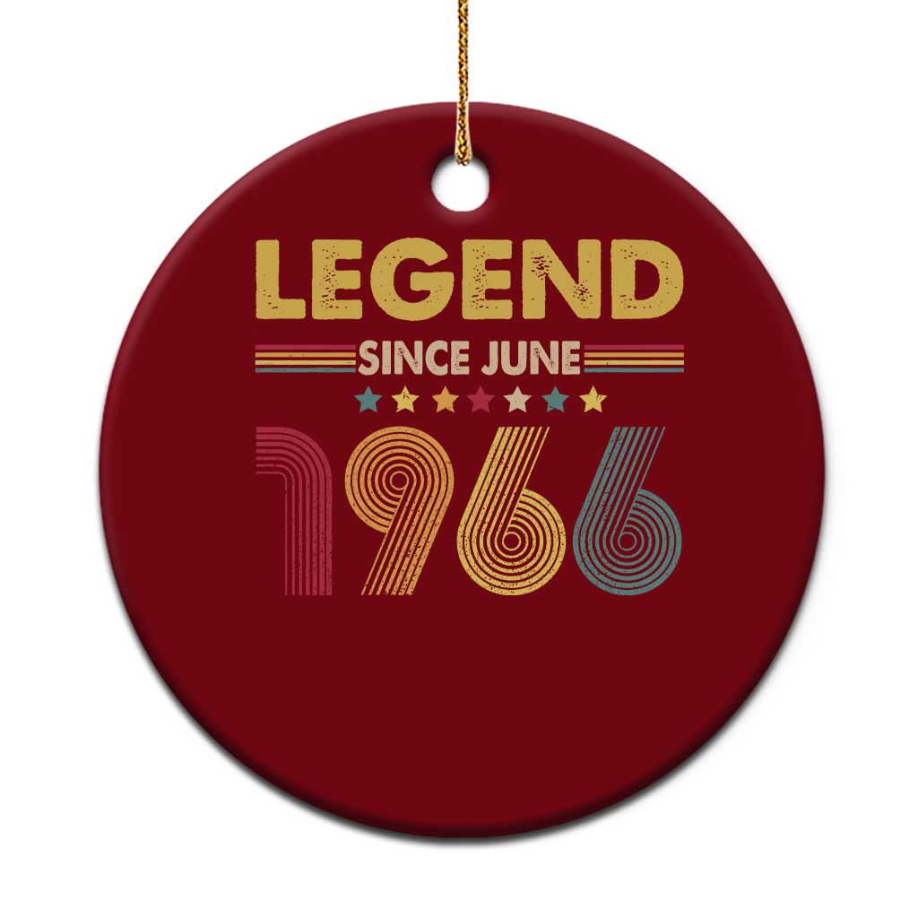 June 60th Birthday Ceramic Ornament Legends Since June 1966 Retro Bday