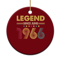 June 60th Birthday Ceramic Ornament Legends Since June 1966 Retro Bday