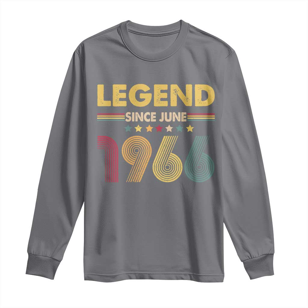 June 60th Birthday Long Sleeve Shirt Legends Since June 1966 Retro Bday