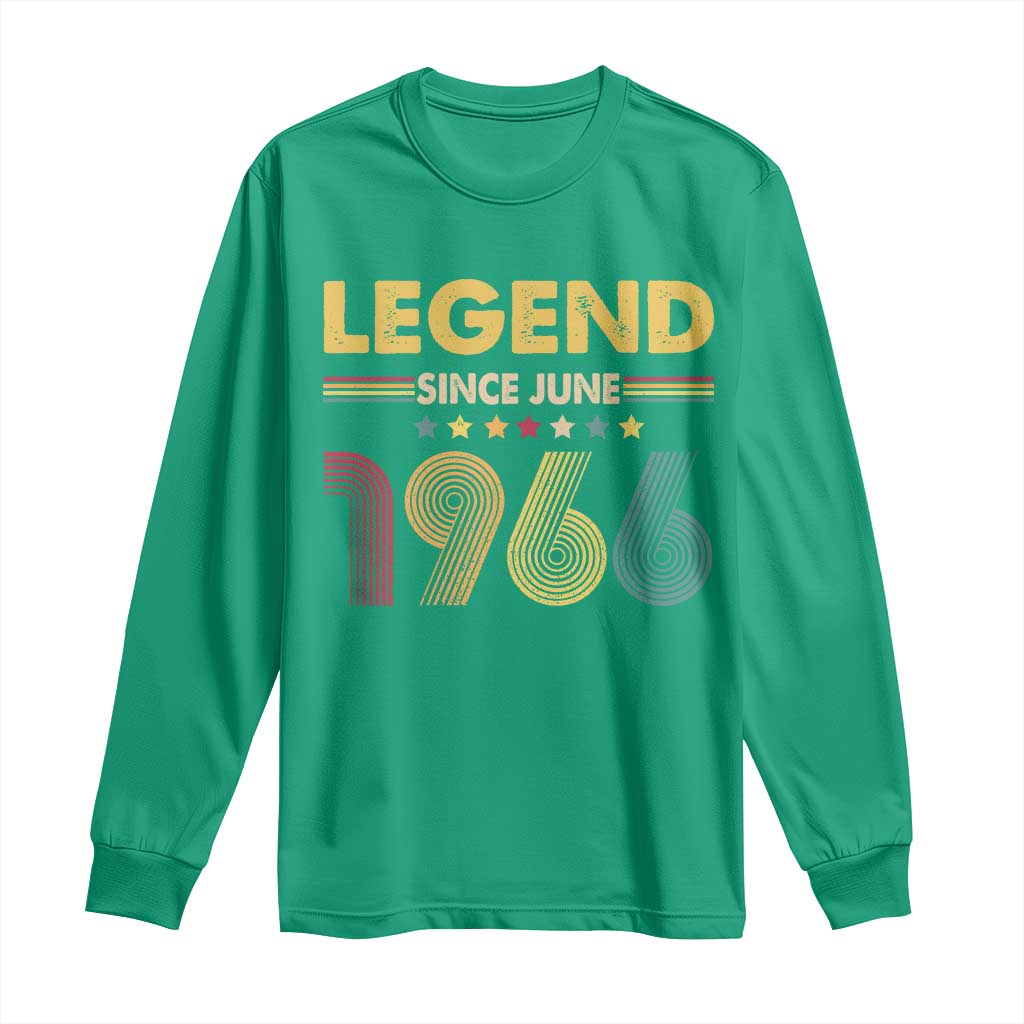 June 60th Birthday Long Sleeve Shirt Legends Since June 1966 Retro Bday