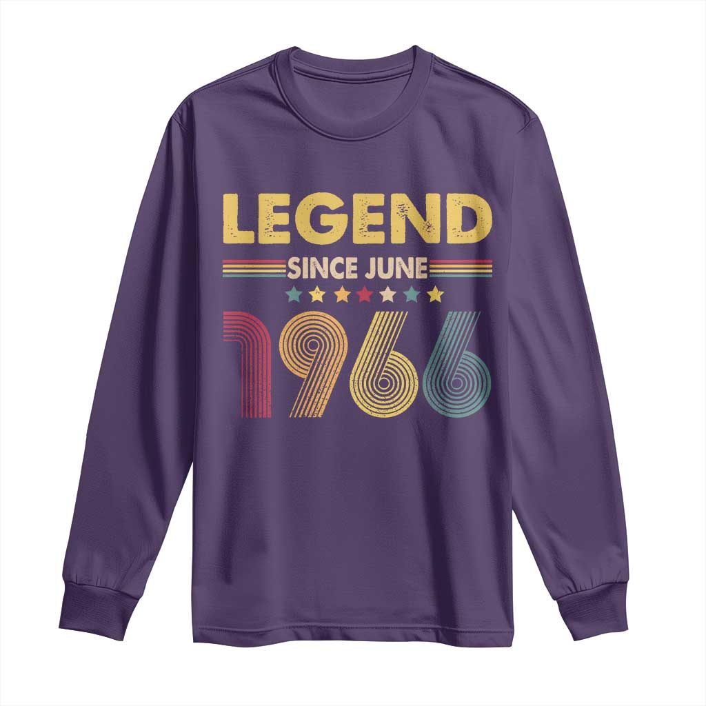 June 60th Birthday Long Sleeve Shirt Legends Since June 1966 Retro Bday