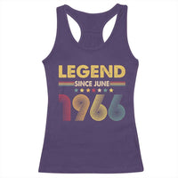 June 60th Birthday Racerback Tank Top Legends Since June 1966 Retro Bday