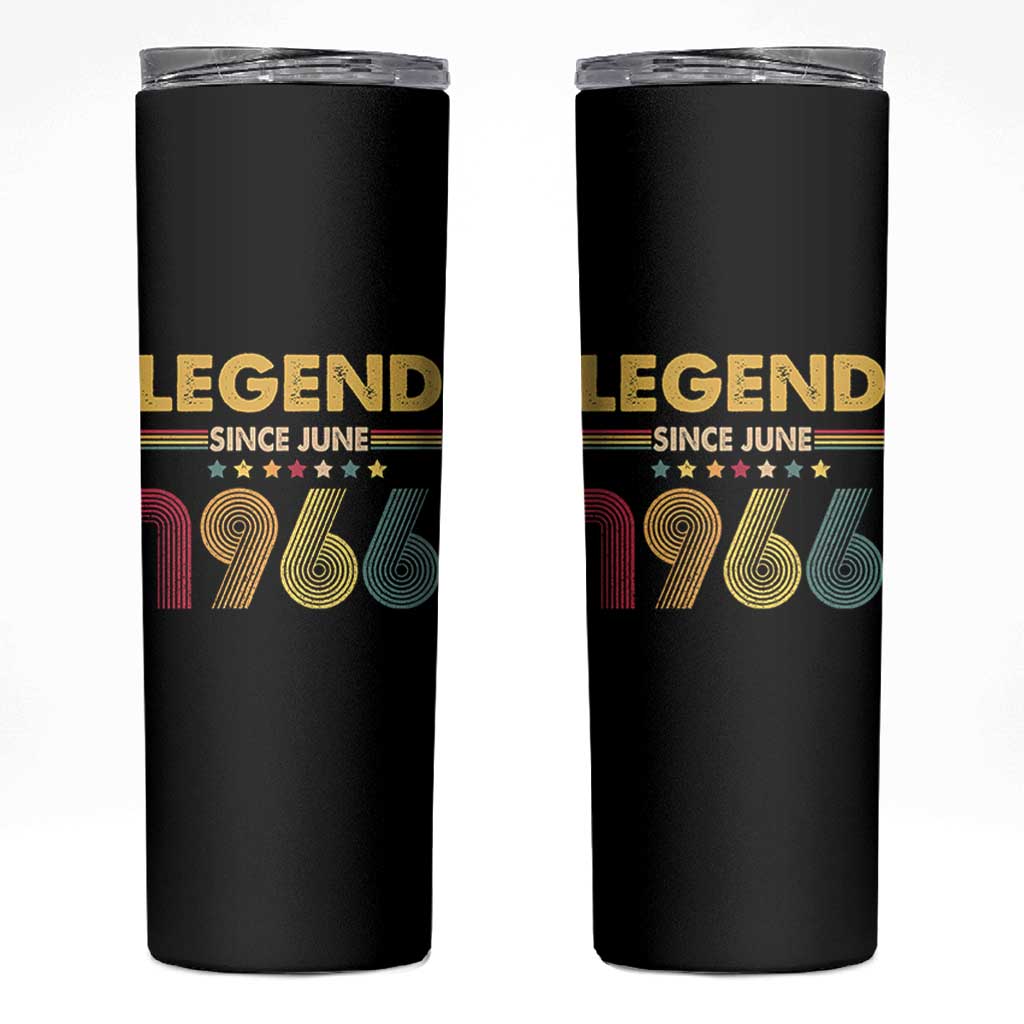 June 60th Birthday Skinny Tumbler Legends Since June 1966 Retro Bday
