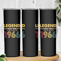 June 60th Birthday Skinny Tumbler Legends Since June 1966 Retro Bday