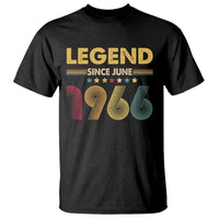 June 60th Birthday T Shirt Legends Since June 1966 Retro Bday