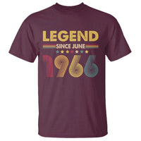 June 60th Birthday T Shirt Legends Since June 1966 Retro Bday