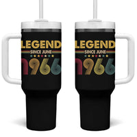 June 60th Birthday Tumbler With Handle Legends Since June 1966 Retro Bday