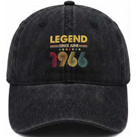 June 60th Birthday Washed Cotton Baseball Cap Legends Since June 1966 Retro Bday