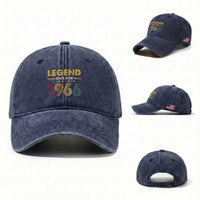 June 60th Birthday Washed Cotton Baseball Cap Legends Since June 1966 Retro Bday