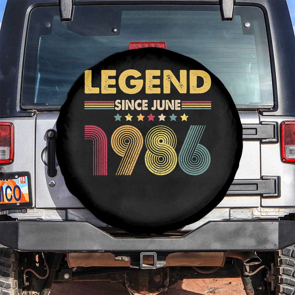 June 40th Birthday Spare Tire Cover Legends Since June 1986 Retro Bday