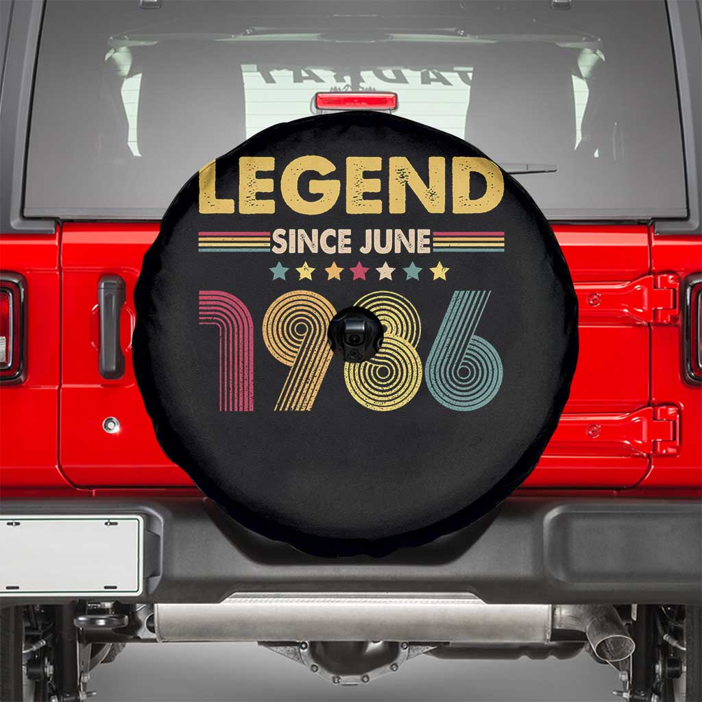 June 40th Birthday Spare Tire Cover Legends Since June 1986 Retro Bday