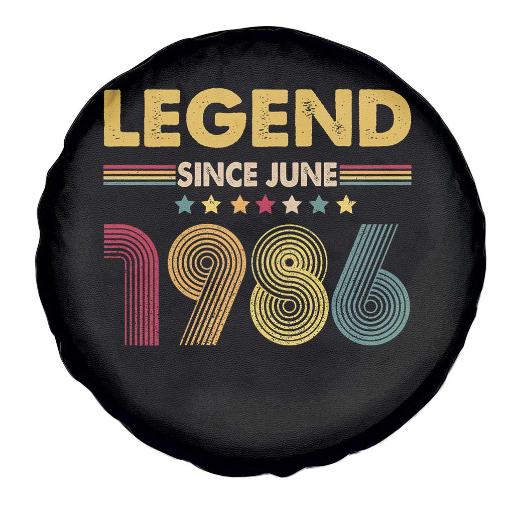 June 40th Birthday Spare Tire Cover Legends Since June 1986 Retro Bday