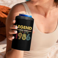 June 40th Birthday 4 in 1 Can Cooler Tumbler Legends Since June 1986 Retro Bday