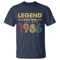 June 40th Birthday T Shirt Legends Since June 1986 Retro Bday