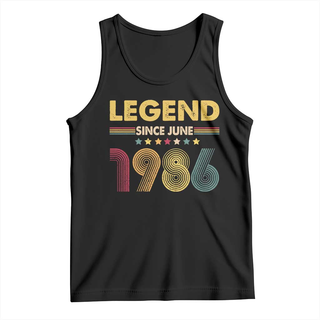 June 40th Birthday Tank Top Legends Since June 1986 Retro Bday