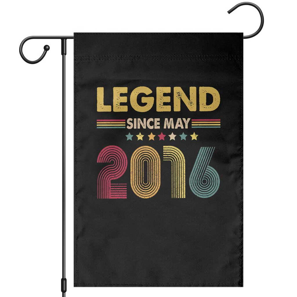 May 10th Birthday Garden Flag Legends Since May 2016 Retro Bday
