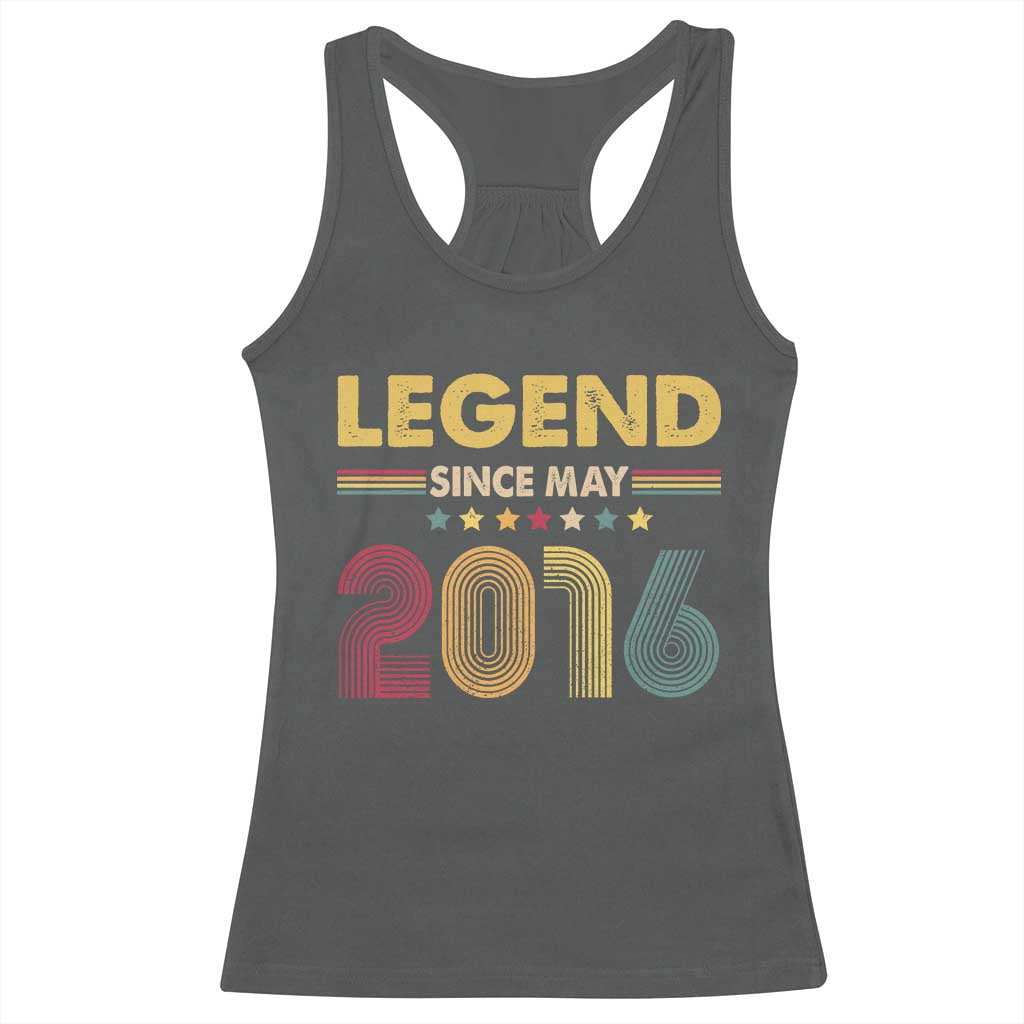 May 10th Birthday Racerback Tank Top Legends Since May 2016 Retro Bday