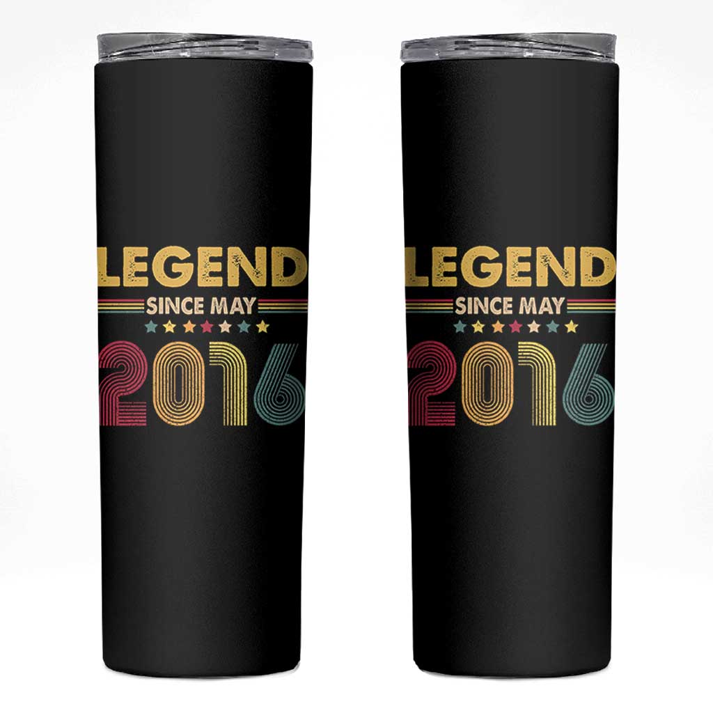 May 10th Birthday Skinny Tumbler Legends Since May 2016 Retro Bday