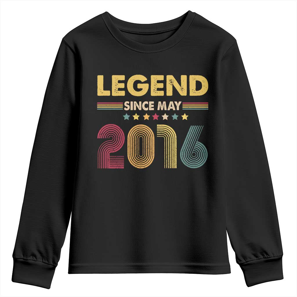 May 10th Birthday Youth Sweatshirt Legends Since May 2016 Retro Bday