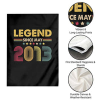 May 13th Birthday Garden Flag Legends Since May 2013 Retro Bday