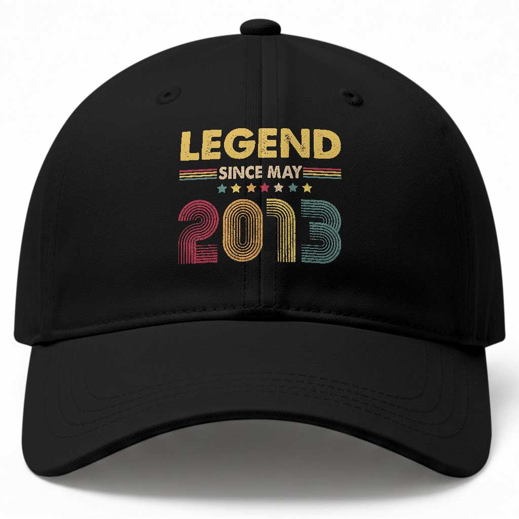 May 13th Birthday Baseball Cap Legends Since May 2013 Retro Bday