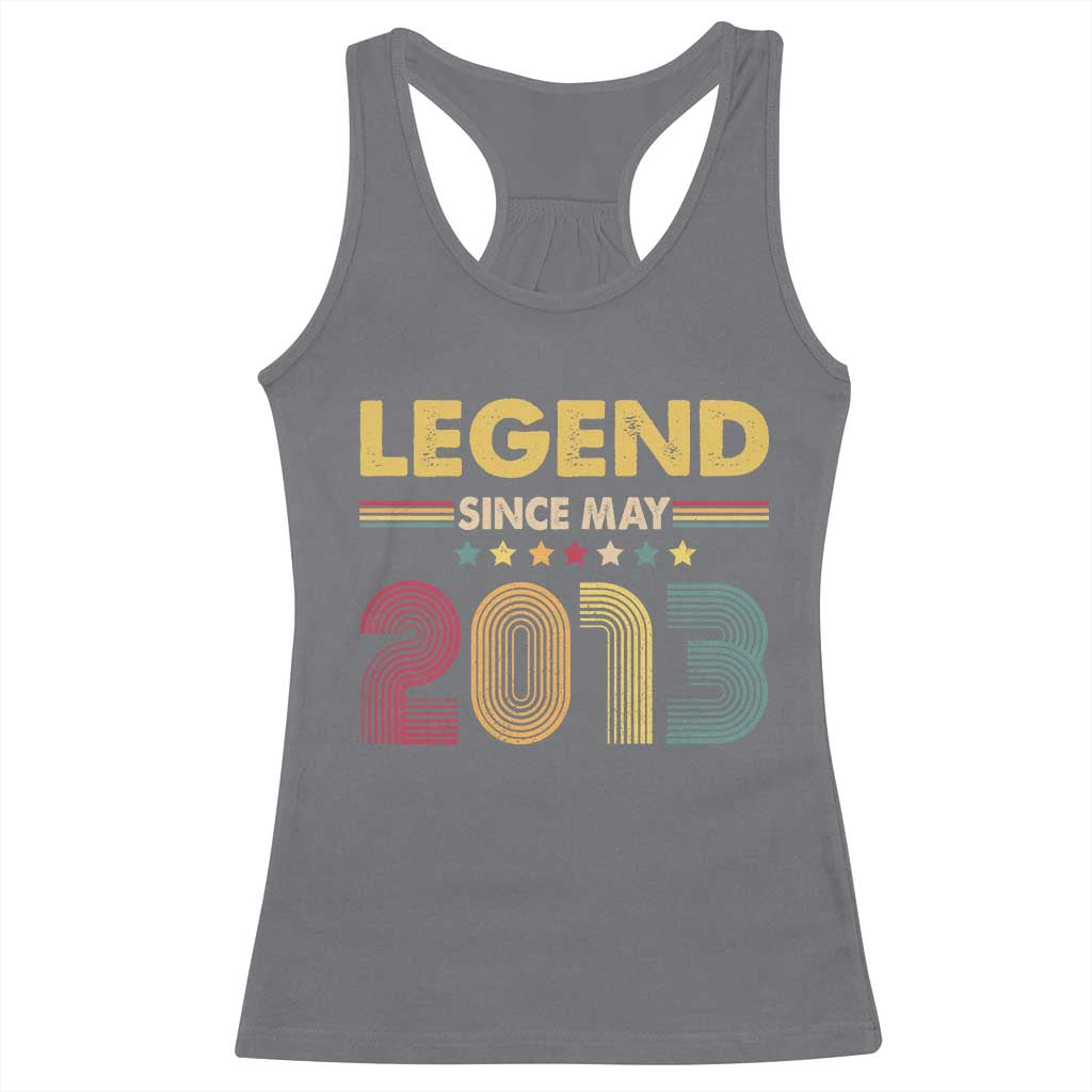 May 13th Birthday Racerback Tank Top Legends Since May 2013 Retro Bday