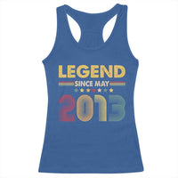 May 13th Birthday Racerback Tank Top Legends Since May 2013 Retro Bday