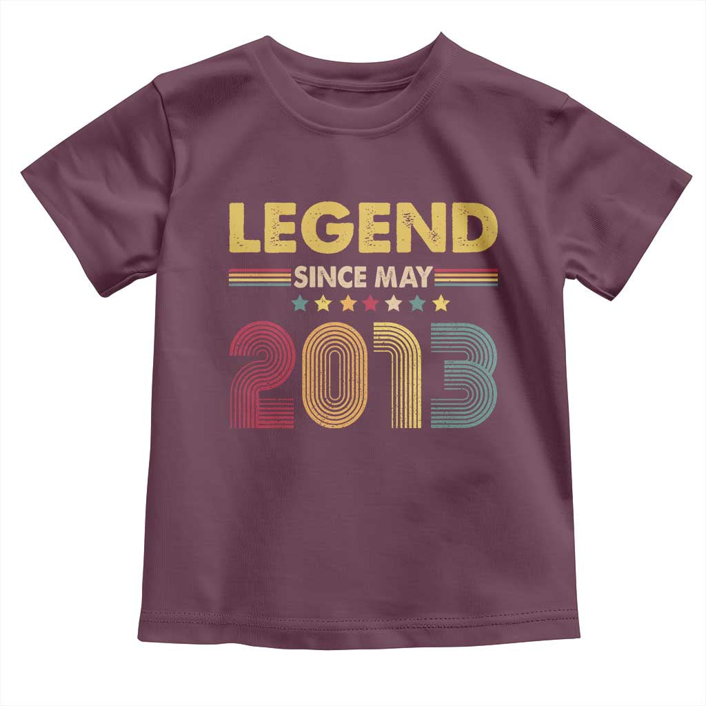 May 13th Birthday Toddler T Shirt Legends Since May 2013 Retro Bday