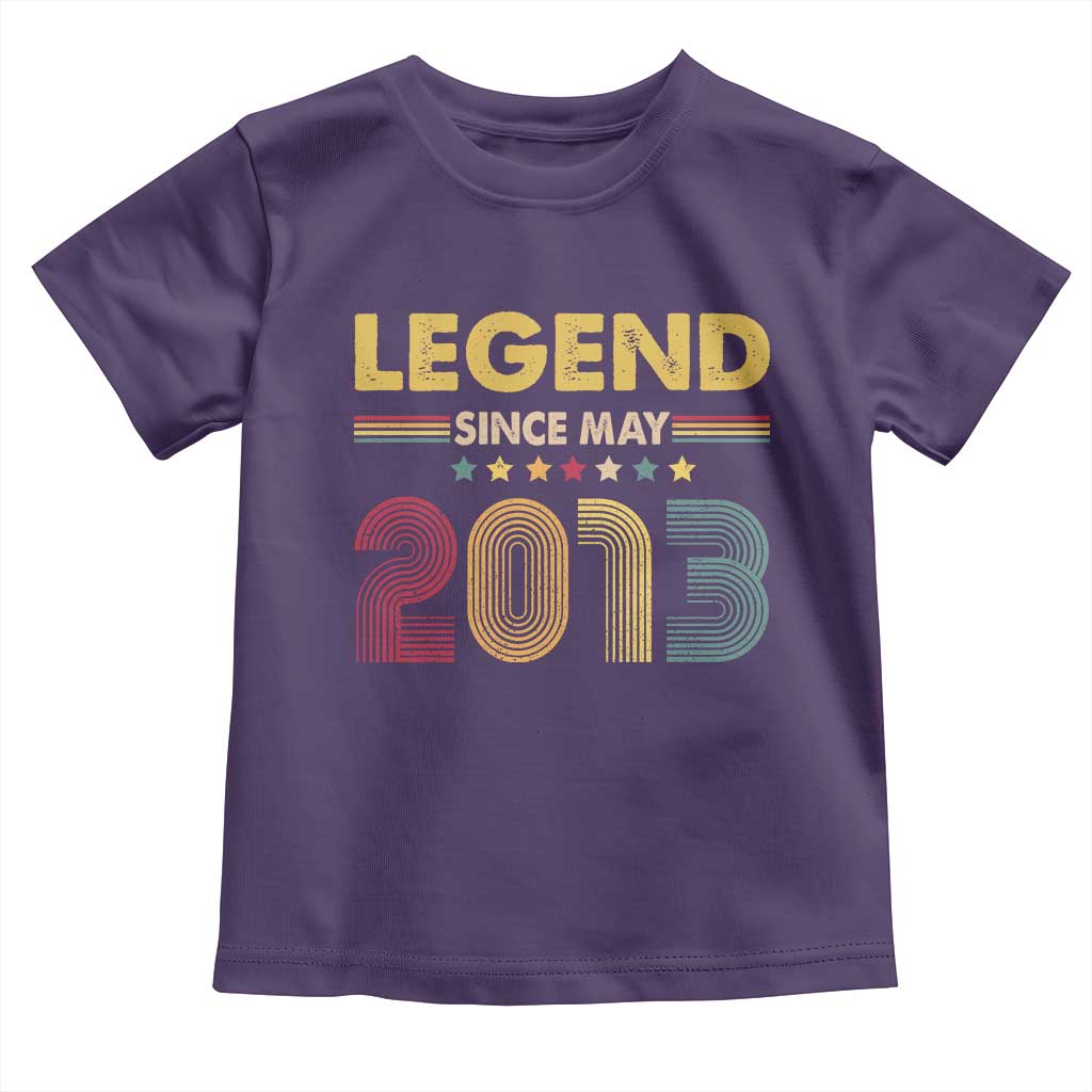 May 13th Birthday Toddler T Shirt Legends Since May 2013 Retro Bday