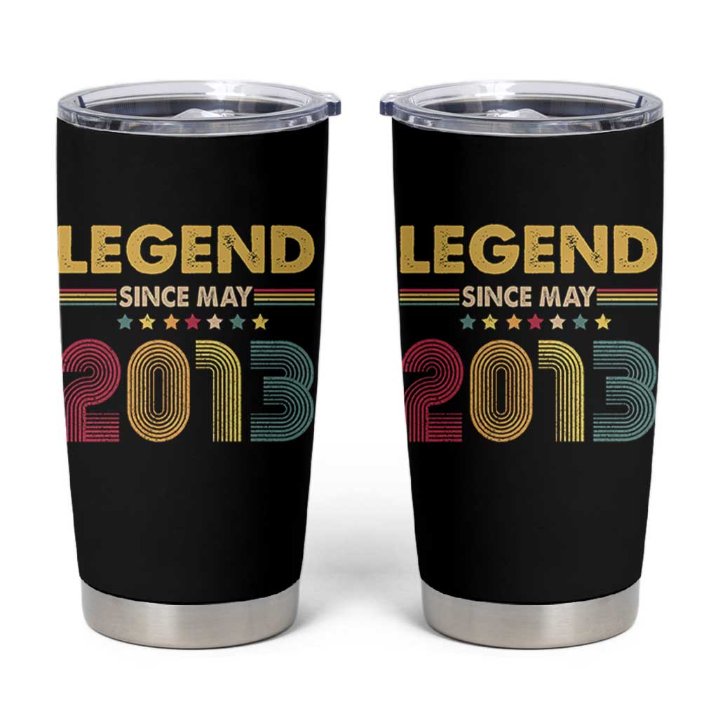 May 13th Birthday Tumbler Cup Legends Since May 2013 Retro Bday