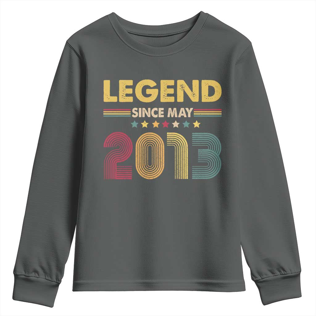 May 13th Birthday Youth Sweatshirt Legends Since May 2013 Retro Bday
