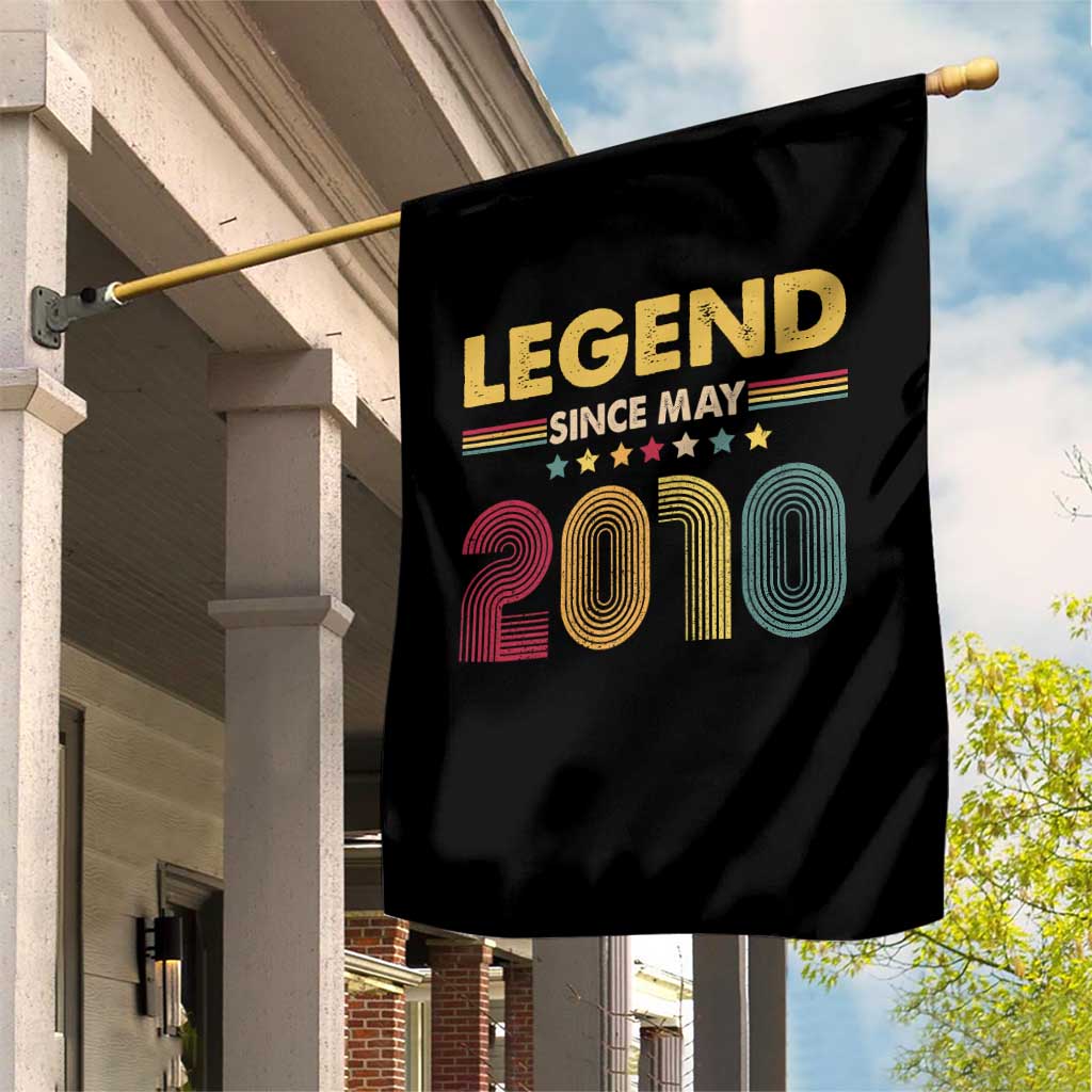 May 16th Birthday Garden Flag Legends Since May 2010 Retro Bday