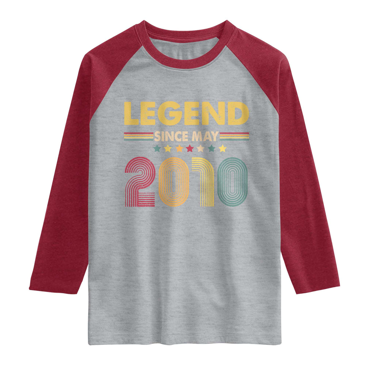 May 16th Birthday Raglan Shirt Legends Since May 2010 Retro Bday