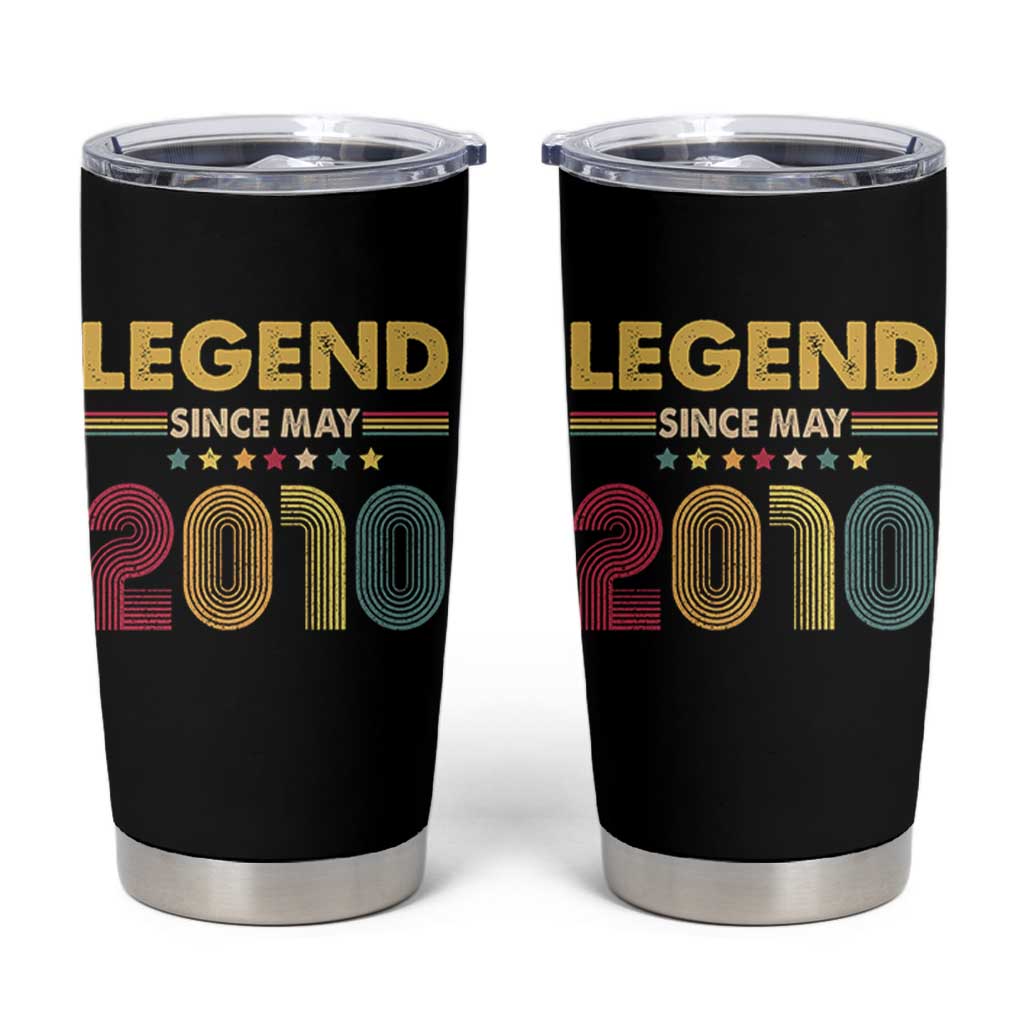 May 16th Birthday Tumbler Cup Legends Since May 2010 Retro Bday
