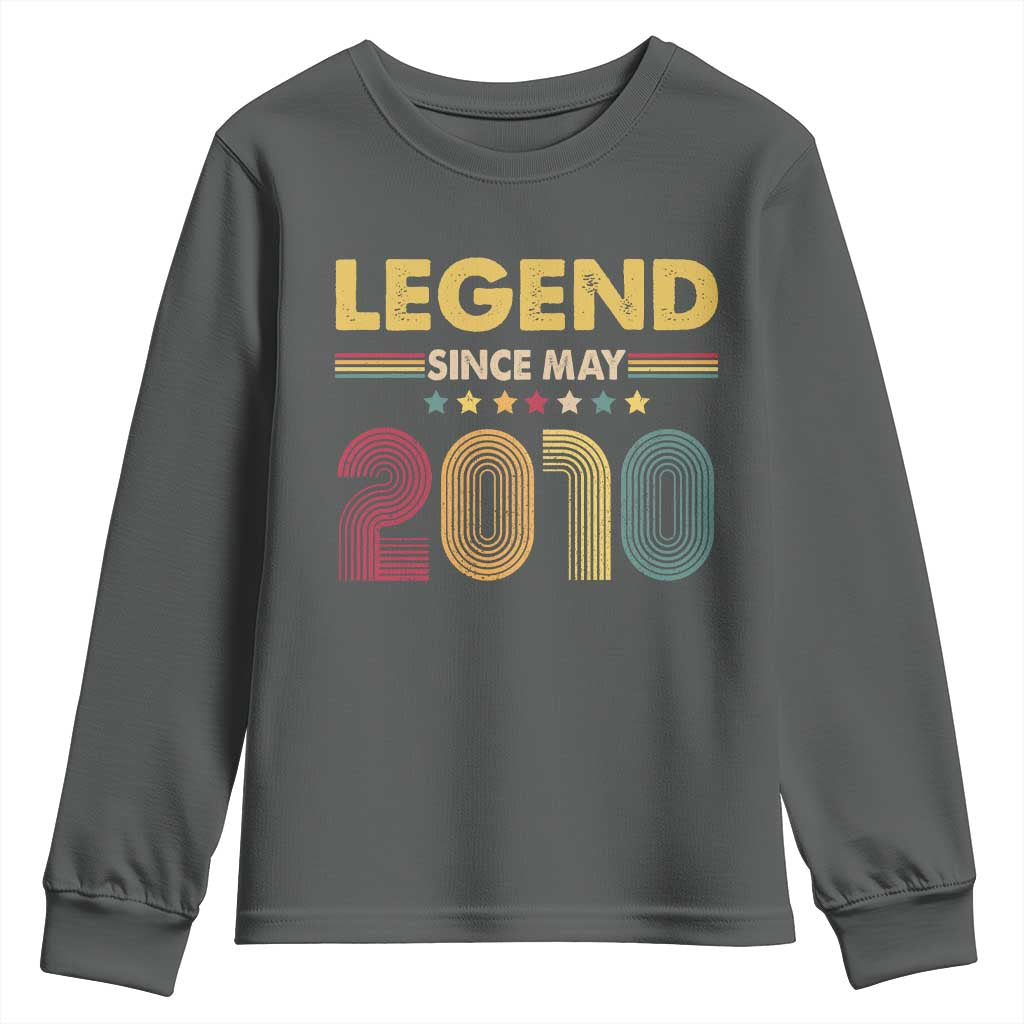 May 16th Birthday Youth Sweatshirt Legends Since May 2010 Retro Bday