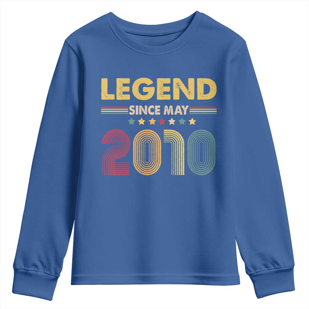 May 16th Birthday Youth Sweatshirt Legends Since May 2010 Retro Bday