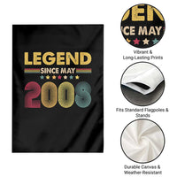 May 18th Birthday Garden Flag Legends Since May 2008 Retro Bday