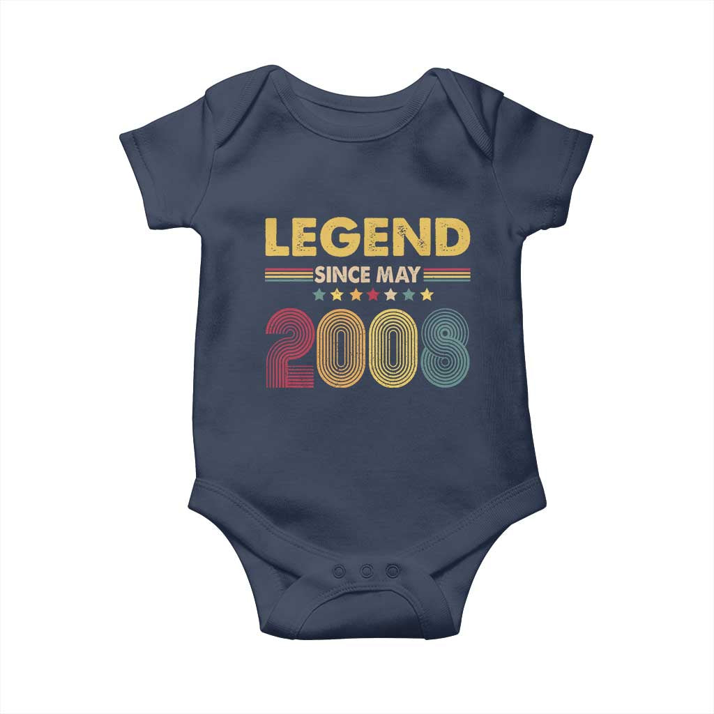 May 18th Birthday Baby Onesie Legends Since May 2008 Retro Bday