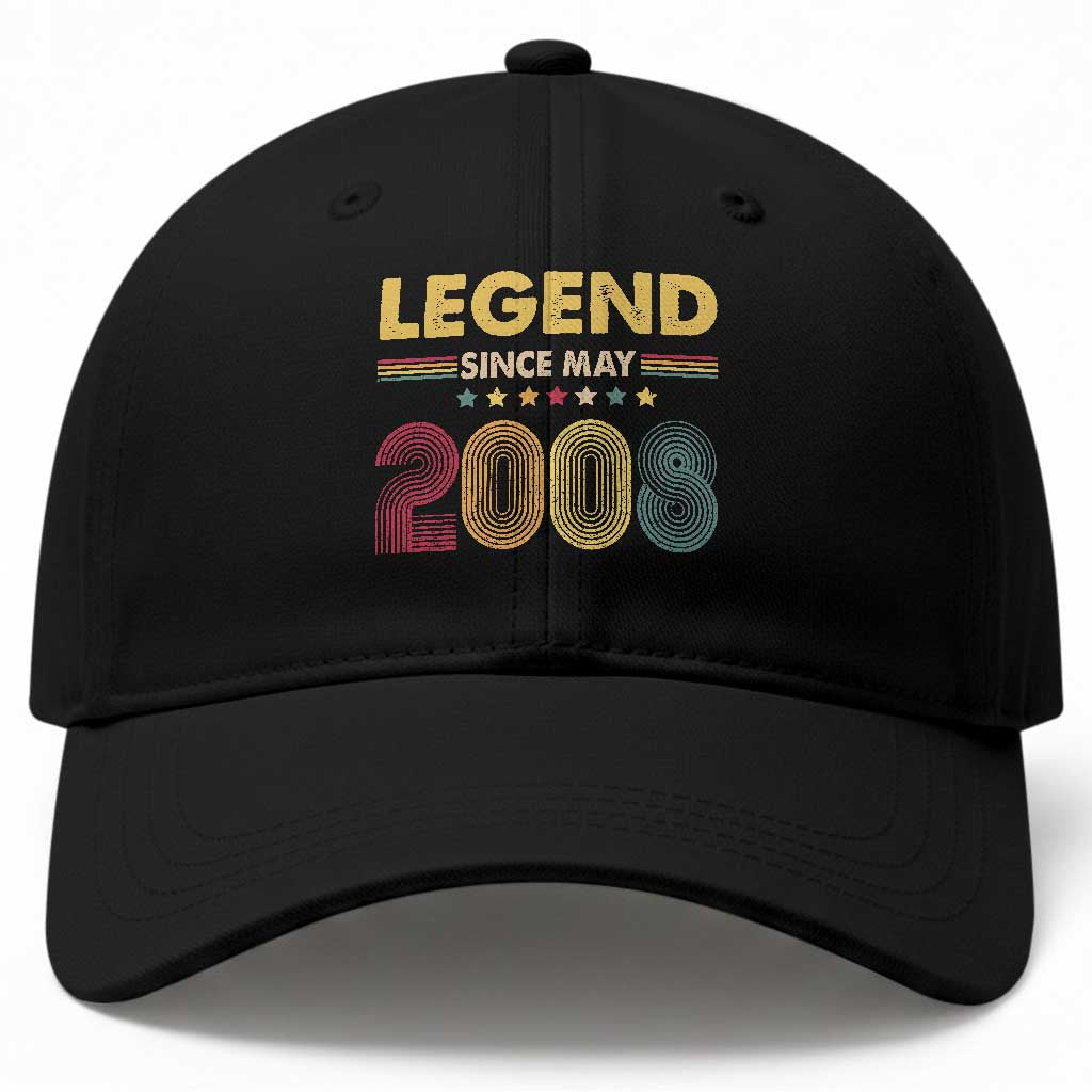 May 18th Birthday Baseball Cap Legends Since May 2008 Retro Bday