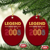 May 18th Birthday Ceramic Ornament Legends Since May 2008 Retro Bday