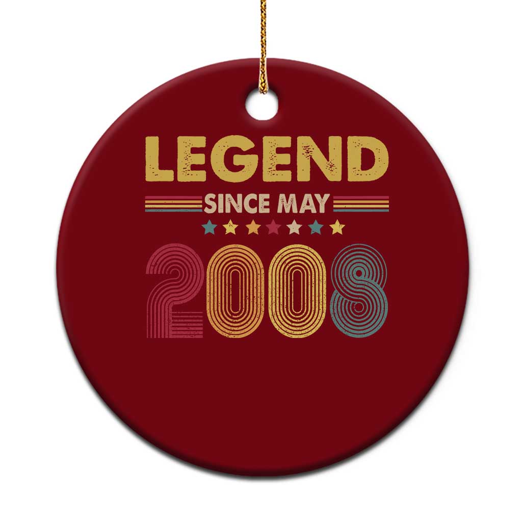 May 18th Birthday Ceramic Ornament Legends Since May 2008 Retro Bday