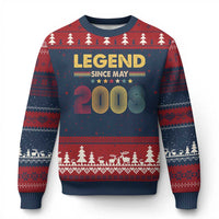 May 18th Birthday Ugly Christmas Sweater Legends Since May 2008 Retro Bday