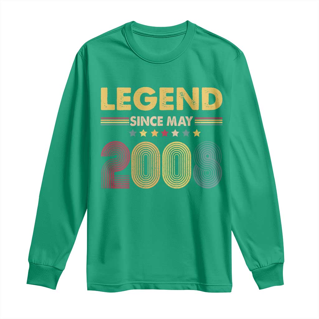 May 18th Birthday Long Sleeve Shirt Legends Since May 2008 Retro Bday