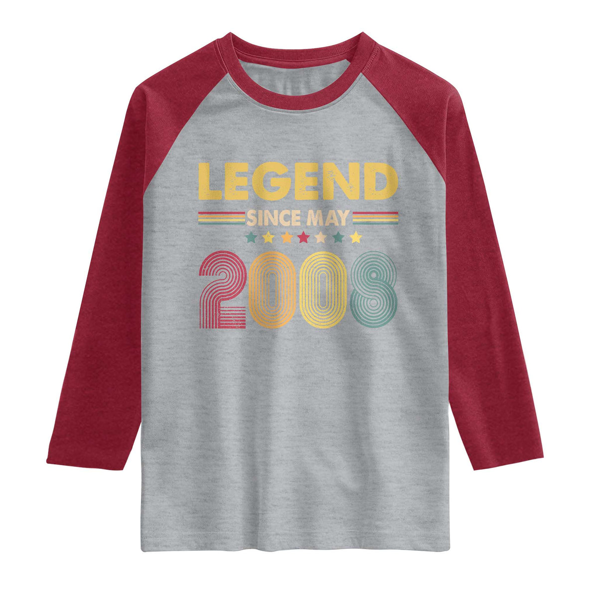 May 18th Birthday Raglan Shirt Legends Since May 2008 Retro Bday