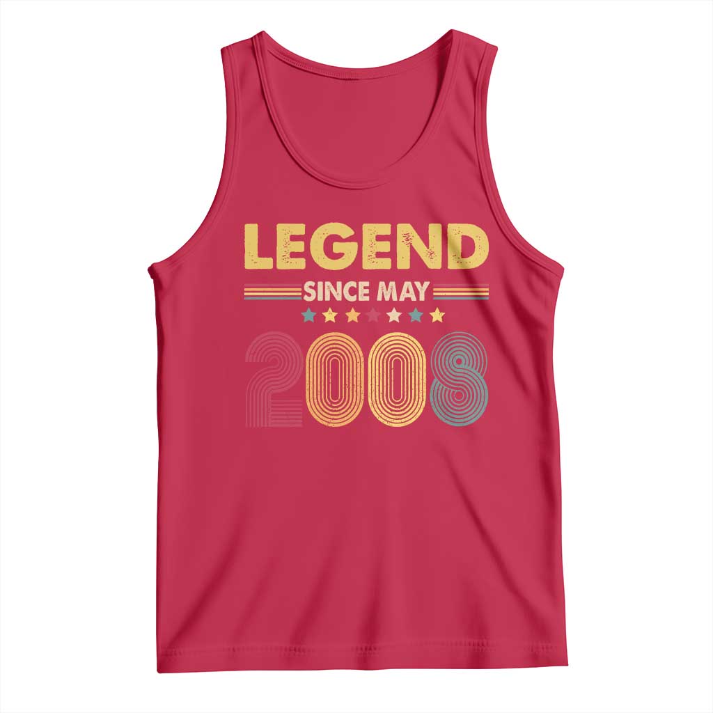 May 18th Birthday Tank Top Legends Since May 2008 Retro Bday