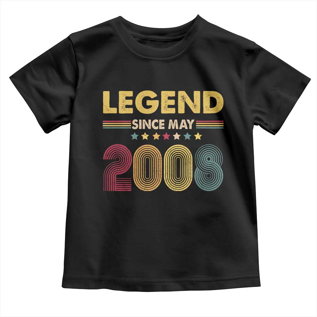 May 18th Birthday Toddler T Shirt Legends Since May 2008 Retro Bday